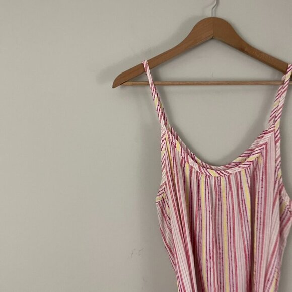 Michael Stars Matilda Cotton Stripe Belted Midi Dress Size Large - Picture 6 of 6